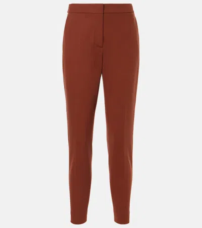 's Max Mara Carmen Wool Flannel Wide-leg Pants In Brown