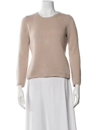 Pre-owned 's Max Mara Cashmere Crew Neck Sweater In Neutrals