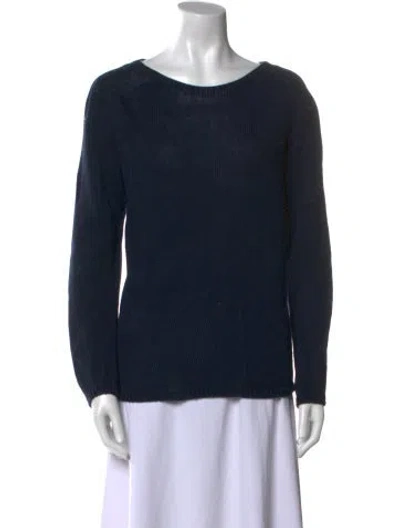 Pre-owned 's Max Mara Cashmere Scoop Neck Sweater In Blue