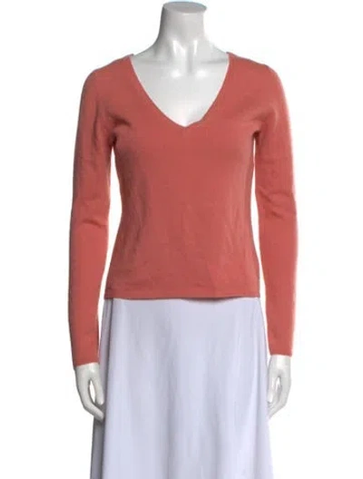 Pre-owned 's Max Mara Cashmere V-neck Sweater In Pink