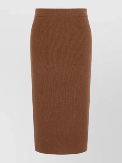 S Max Mara Cashmere Wool High-rise Pencil Skirt In Brown