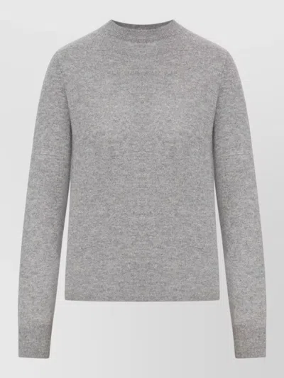 S Max Mara Cashmere Wool Ribbed Sweater In Gray
