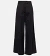 's Max Mara Cassia Cotton-blend Poplin Wide-leg Pants In Black