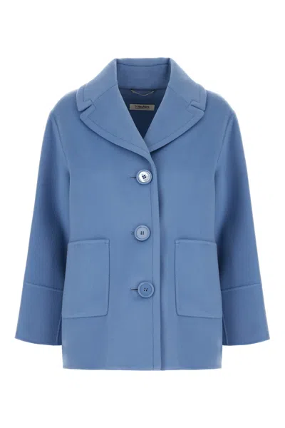 's Max Mara Cerulean Blue Wool Coat In Blue Jeans