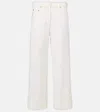 's Max Mara Womens White Cervia Wide-leg Rolled-cuff Denim Jeans