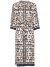 's Max Mara Chain-print Midi Dress In Blue