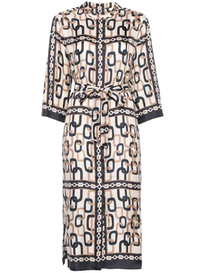's Max Mara Chain-print Midi Dress In Blau