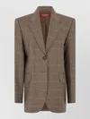 S Max Mara Check Pattern Jacket Long Sleeves Lapels In Brown