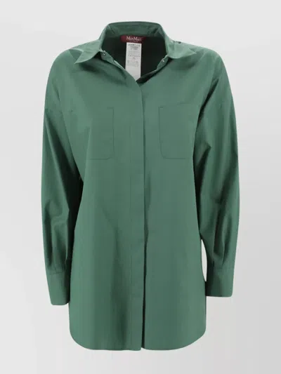S Max Mara Chest Pocket Collared Neck Long Sleeve Jacket In Green