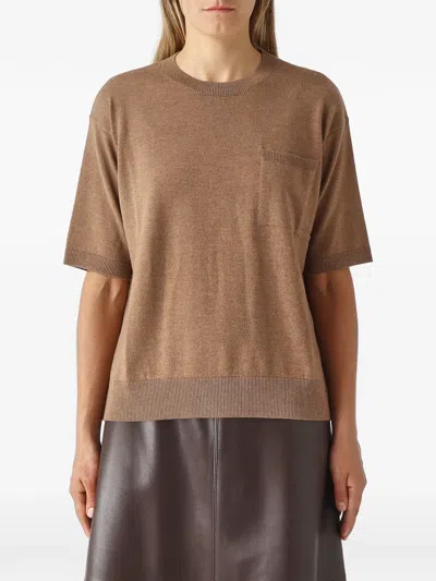 S Max Mara Chest-pocket Sweater In Brown