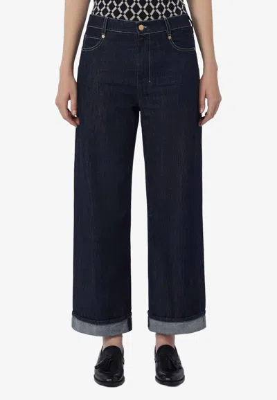 's Max Mara Chiara Turn-up Denim Pants In Blue