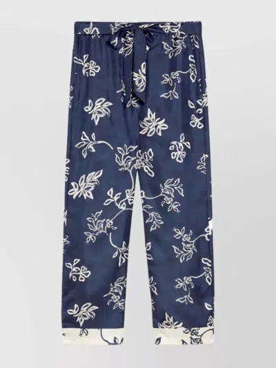 's Max Mara Cinzia Drawstring Waist Wide Leg Trousers In Blu Marino