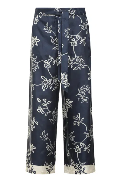 S MAX MARA CINZIA PRINTED SILK PANTS