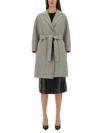 S Max Mara Wool Wrap Coat In Grey