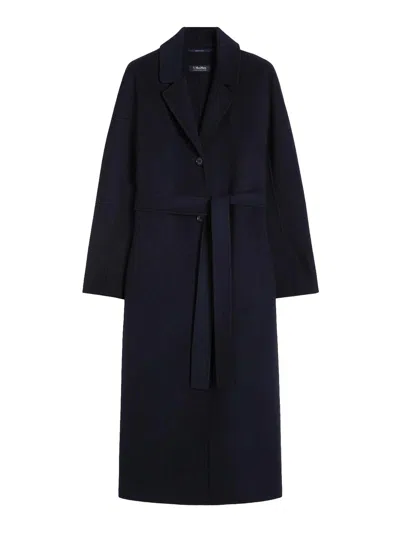 S Max Mara Single Breasted Coat In Blue