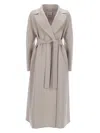 S Max Mara Esturia Coat Belted Waist Long Length In Beige