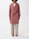 's Max Mara Arona Wool Coat Lapel Collar In Blush Pink