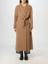 S Max Mara Belted Long-sleeved Coat In Braun