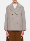 's Max Mara Margot Peacot With Gold Botton In Grau