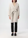 S Max Mara Messi Virgin Wool Wrap Coat In Grau