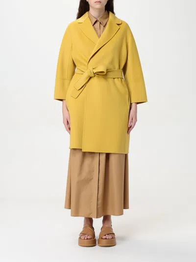 S MAX MARA COAT 'S MAX MARA WOMAN COLOR YELLOW,426144003