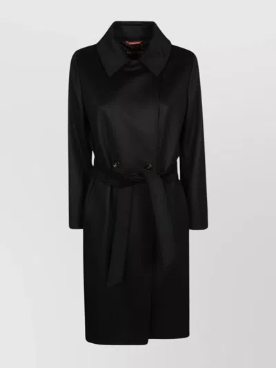 's Max Mara Coat Straight 2 Buttons In Black