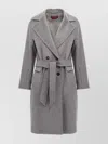 's Max Mara Coat With Waist Belt And Lapel Collar In Grey