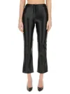 S Max Mara Black Lightly Flared Pants In Faux Leather Woman In Black