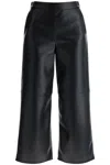 S Max Mara Cropped Faux Leather Trousers In Black