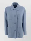 's Max Mara Collared Long Sleeves Patch Pockets Jacket In Blue