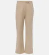 S Max Mara Conico Cotton-blend Flared Pants In Beige