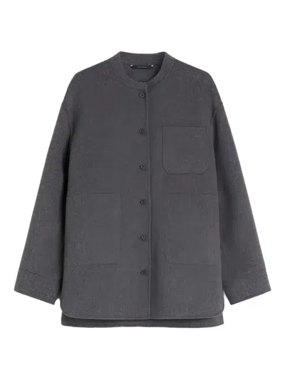 S Max Mara Constanza Patch-pocket Button-front Jacket In Gray