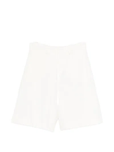 S Max Mara Cotton And Linen Blend Shorts In White