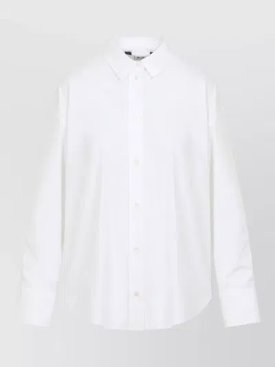 S Max Mara Cotton Asymmetric Long-sleeve Shirt In Multi