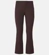 S Max Mara Cotton-blend Cropped Slim Pants In Burgundy