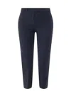 S Max Mara Cotton Blend Trouser In Blue