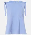 's Max Mara S Max Mara Cotton Canvas Flared Top In Blue