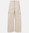 's Max Mara Cotton Gabardine Cargo Pants In White