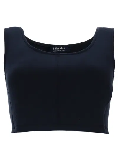 S Max Mara Cotton Jersey Top In Blue