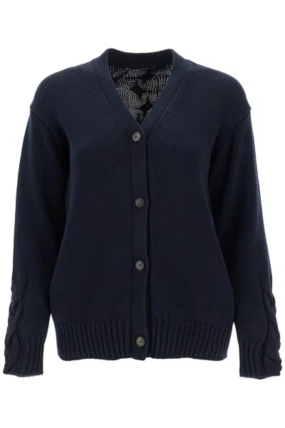 's Max Mara Cotton Knit Cardigan Sweater In Blue