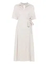 S Max Mara Cotton Midi Dress In Beige