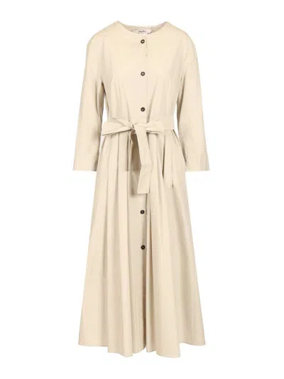 S Max Mara Cotton Poplin Dress In Neutral