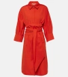 S Max Mara Cotton Poplin Shirt Dress In Orange