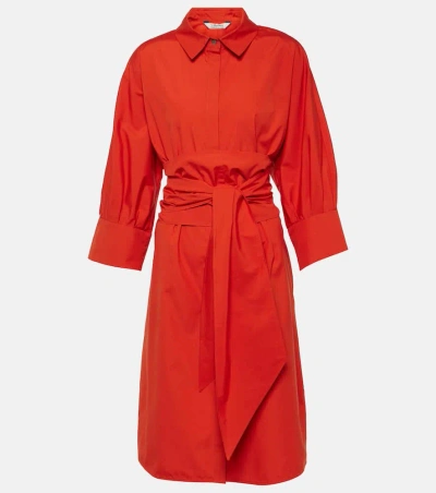 's Max Mara Cotton Poplin Shirt Dress In Orange