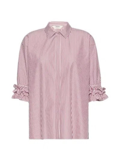 S Max Mara Cotton Poplin Shirt In Pink