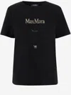 S Max Mara Cotton T-shirt With Logo In Black
