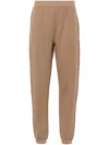S Max Mara Logo Embroidered Straight Leg Pants In Brown