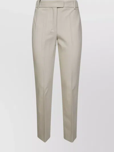 S Max Mara Cotton Trousers With Pockets And Pleats In Neutrals
