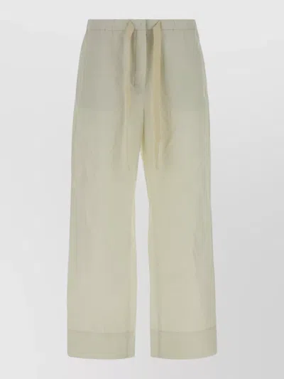 S Max Mara Cotton Wide-leg Trousers In Neutral