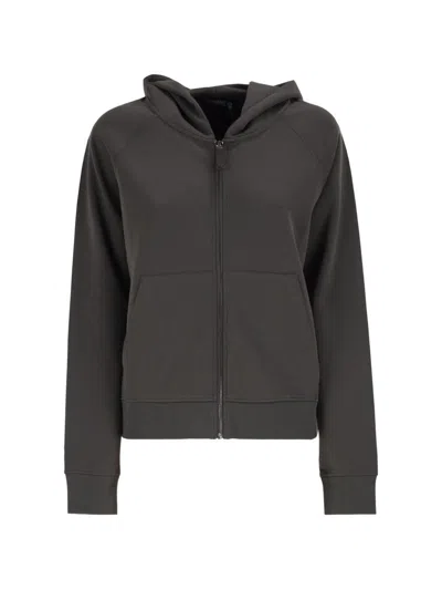 S Max Mara Cotton Zipped Hoodie In Grey